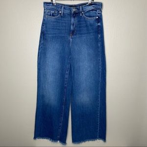 Banana Republic High Rise Wide Leg Raw Hem Denim Jeans
